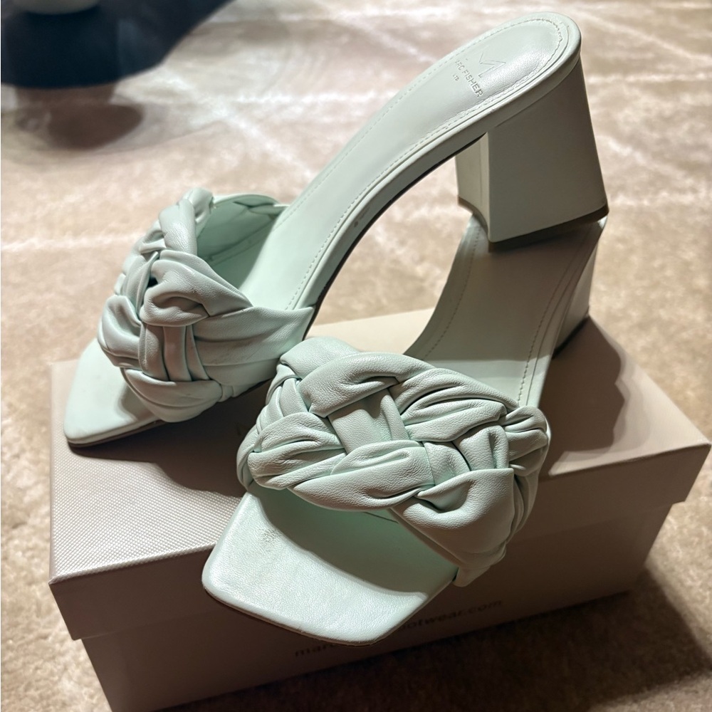 Elegant Marc Fisher Women's Leather Braided  Heeled Sandals